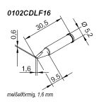 نوک هویه ارسا مدل 0102CDLF16/SB سایز 1.6mm - Image 2